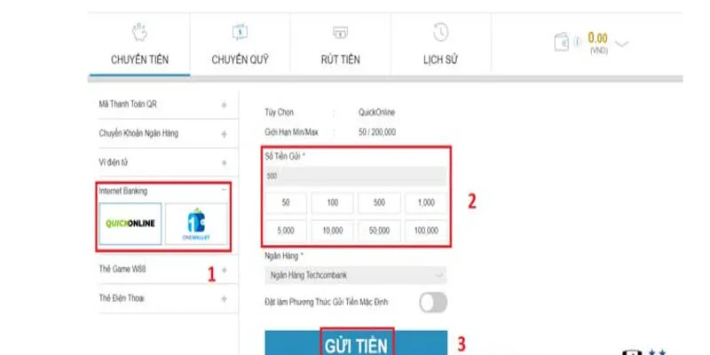 Các vấn đề cần lưu ý để nạp tiền W88 thành công