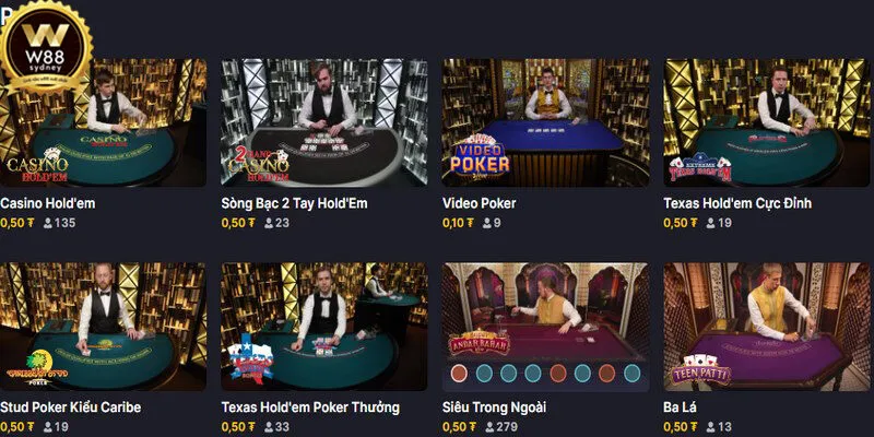 Cách chơi Poker tại W88 là phiên bản độc nhất với luật chuẩn quốc tế