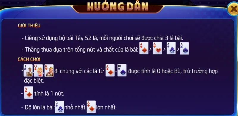 Bài Liêng 3 cây W88 sử dụng bộ bài 52 lá, chia đều 3 lá cho mỗi người chơi